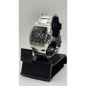 Casio EFA120D-1AV Edifice Combo Silvertone Watch 100 Meter WR Chronograph New